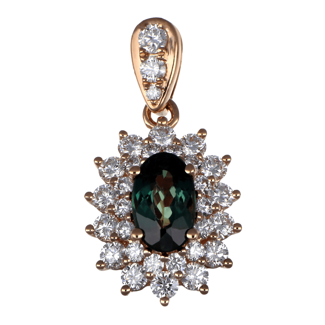 Alexandrite Pendant (Alexandrite 0.88 cts. White Diamond 0.66 cts.) Not Net