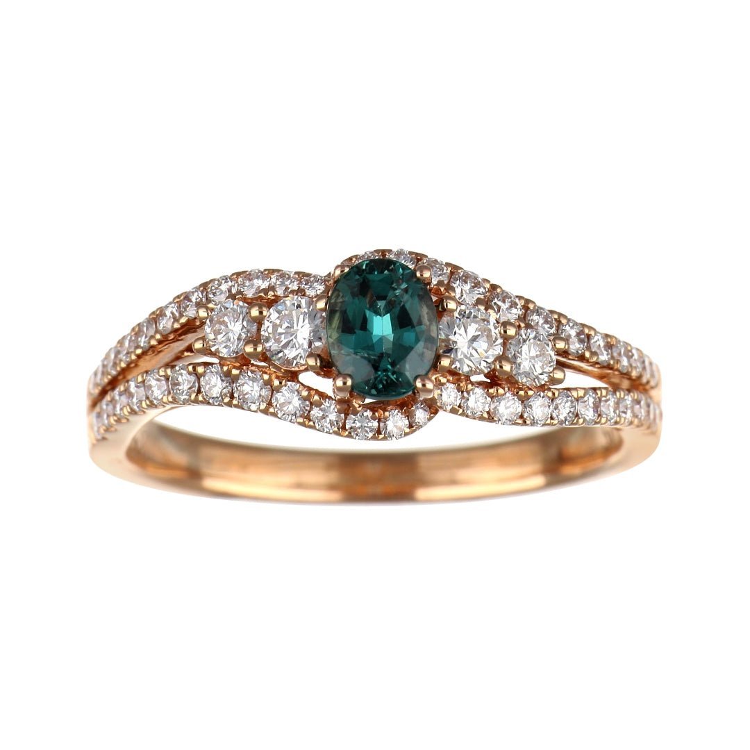 Alexandrite Ring (Alexandrite 0.4 cts. White Diamond 0.51 cts.) Not Net
