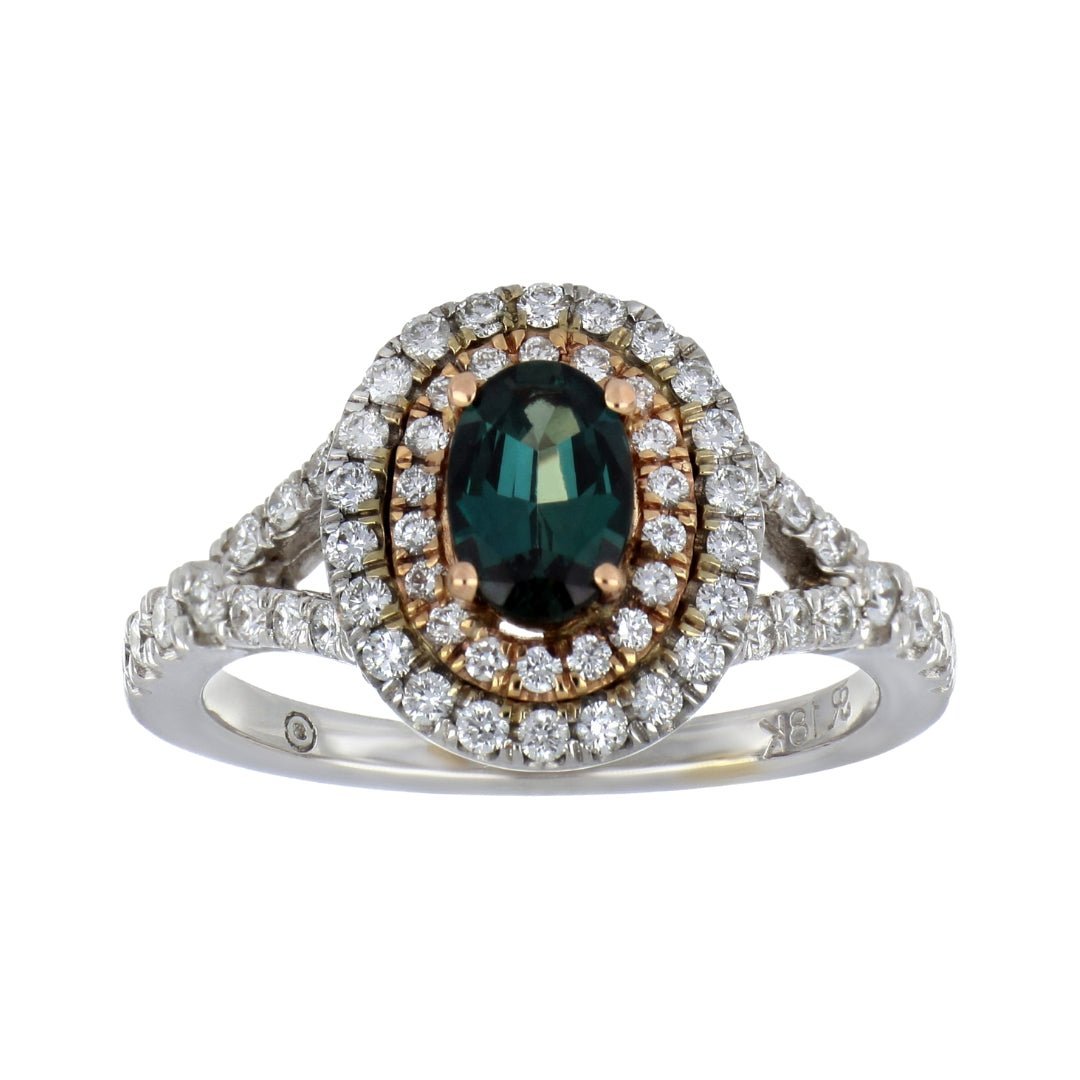Alexandrite Ring (Alexandrite 0.69 cts. White Diamond 0.59 cts.) Not Net
