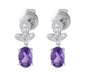 Amethyst Ladies Earrings (Amethyst 0.89 cts. White Diamond 0.05 cts.) Not Net