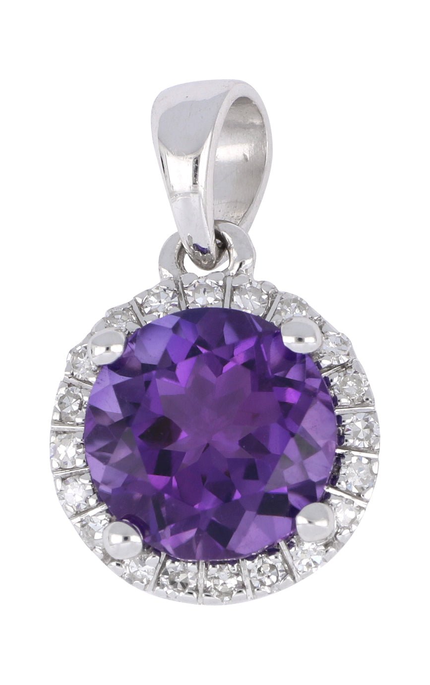 Buy Amethyst Ladies Pendant (Amethyst 1.43 cts. Round White Diamond 0.08 cts.) at Kay's Fine Jewelry