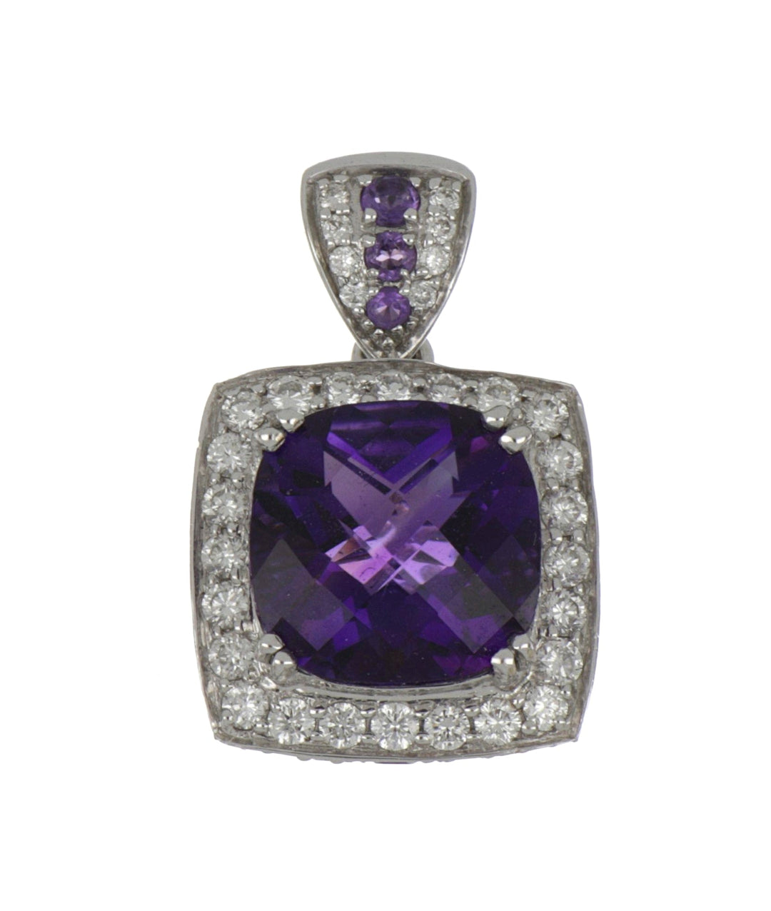Amethyst Ladies Pendant (Amethyst 4.5 cts. White Diamond 0.98 cts.) Not Net