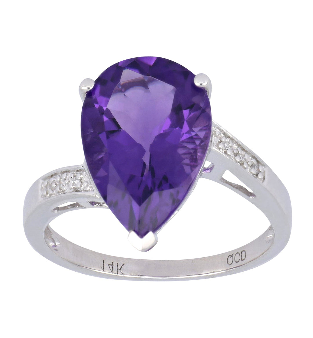 Amethyst Ladies Ring (Amethyst 5.49 cts. White Diamond 0.03 cts.) Not Net