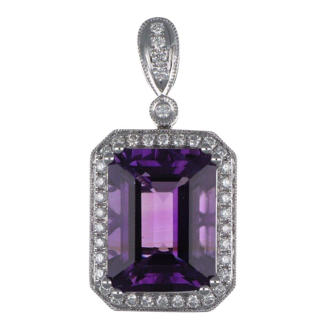 Amethyst Pendant (Amethyst 11.79 cts. White Diamond 0.63 cts.) Not Net