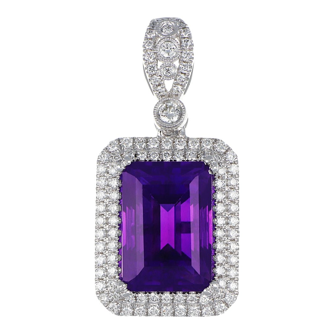 Amethyst Pendant (Amethyst 5.34 cts. White Diamond 0.46 cts.) Not Net