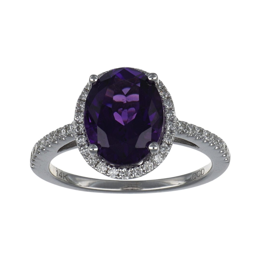 Amethyst Ring (Amethyst 3.39 cts. White Diamond 0.31 cts.) Not Net