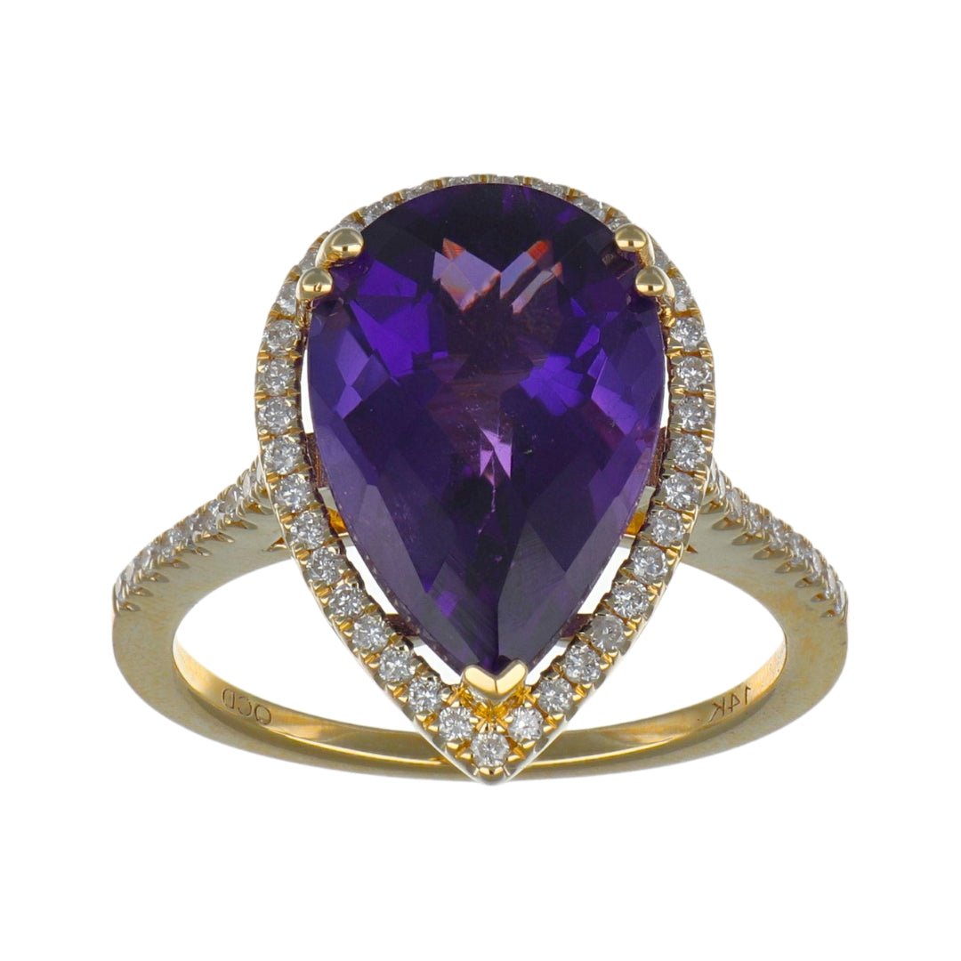 Amethyst Ring (Amethyst 5.31 cts. White Diamond 0.28 cts) Not Net