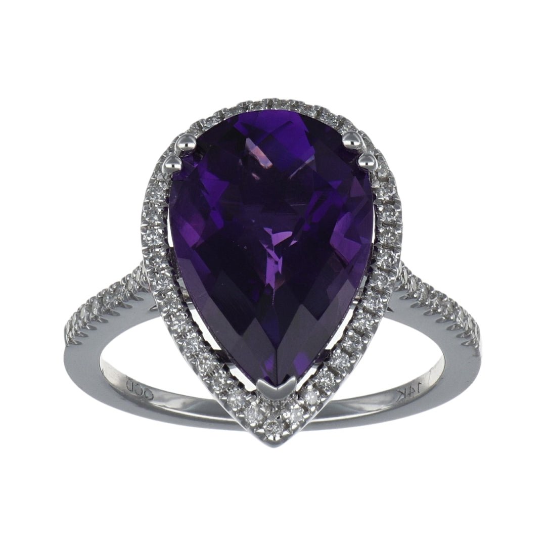 Amethyst Ring (Amethyst 5.31 cts. White Diamond 0.28 cts.) Not Net