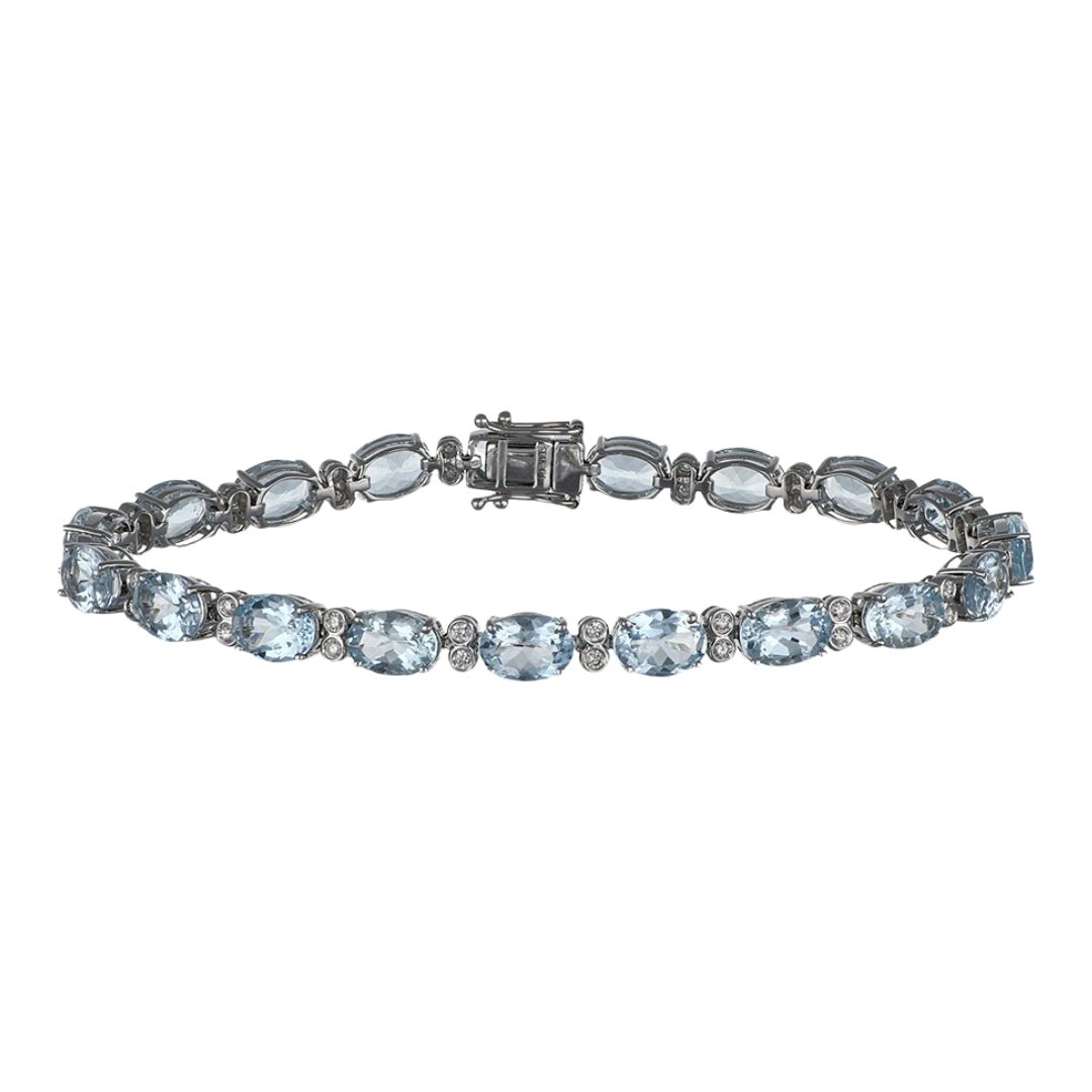 Buy Aquamarine Bracelet ( Aquamarine 13.5 cts. White Diamond 0.51 cts.) at Kay's Fine Jewelry