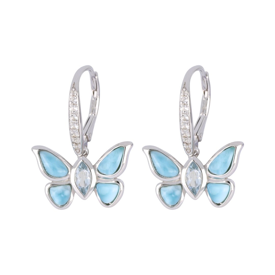 Aquamarine Earrings (Larimar Aquamarine Cubic Zirconia) Not Net