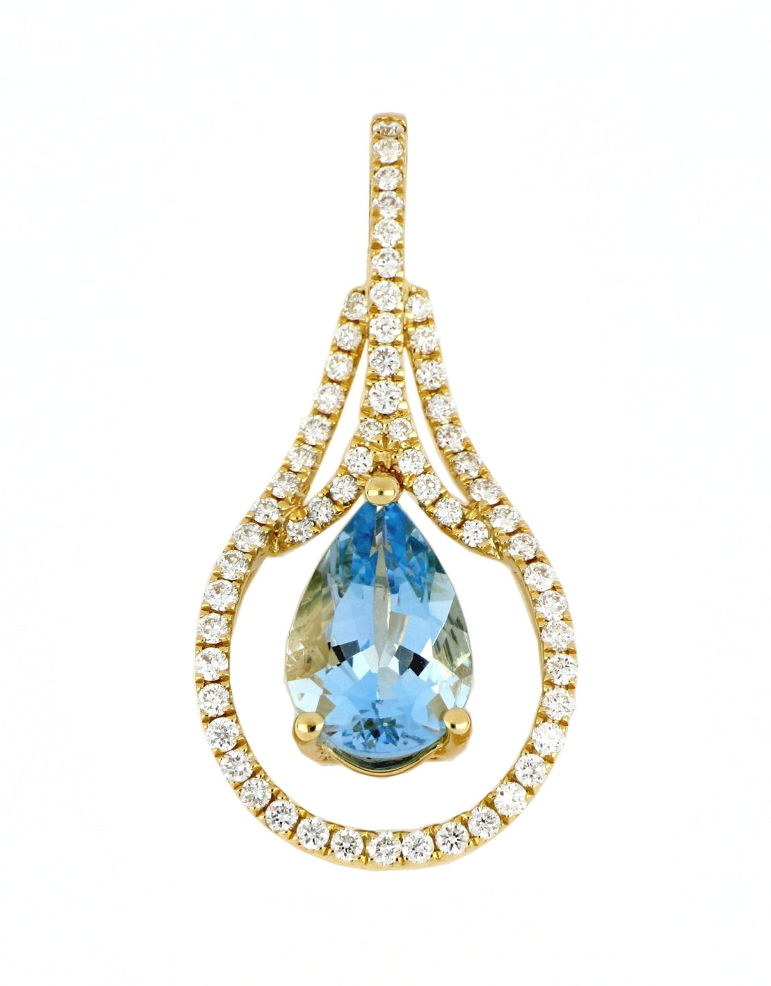 Aquamarine Ladies Pendant (Aquamarine 0.95 cts. White Diamond 0.27 cts.) Not Net