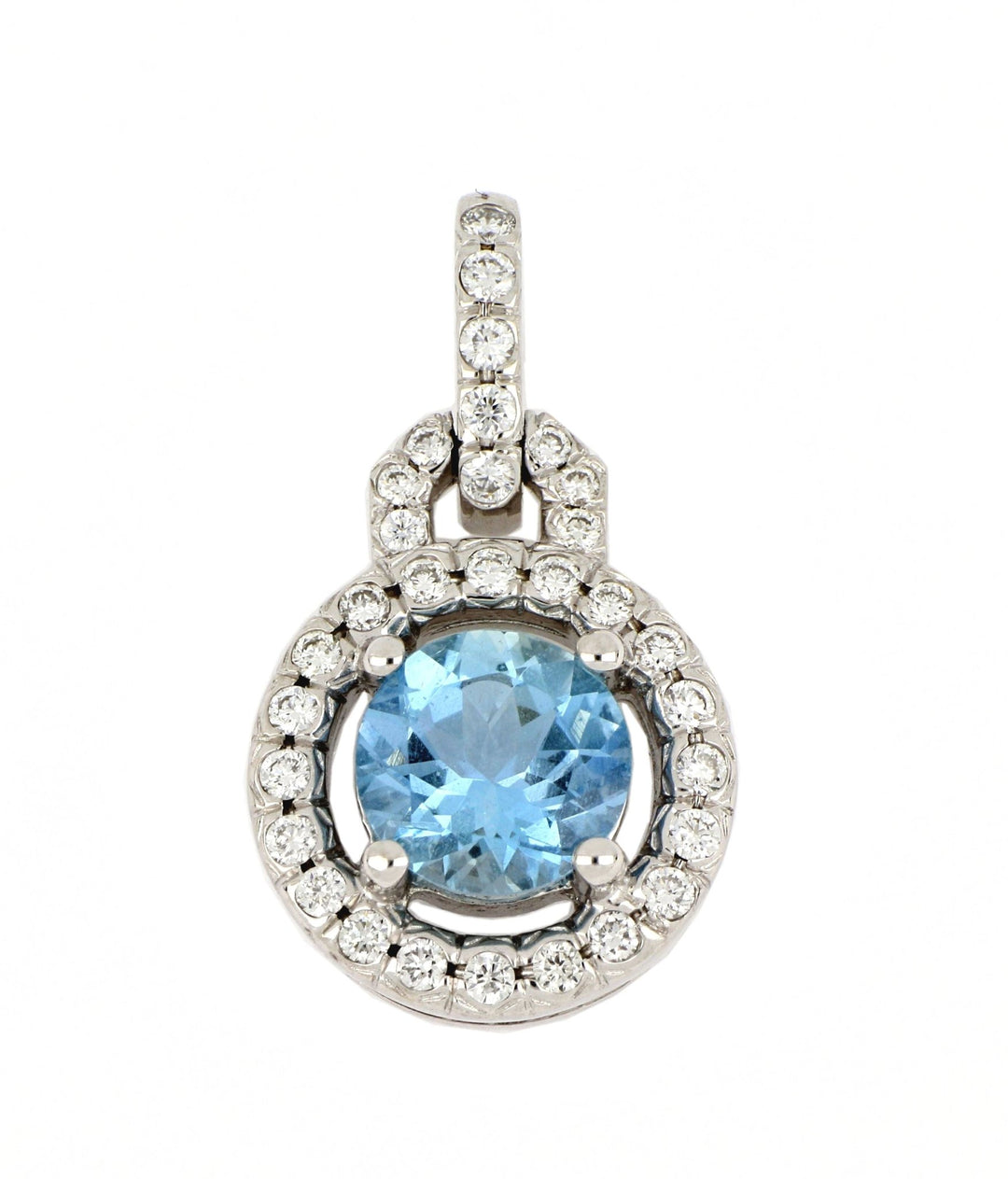 Aquamarine Ladies Pendant (Aquamarine 1.02 cts. White Diamond 0.27 cts.) Not Net