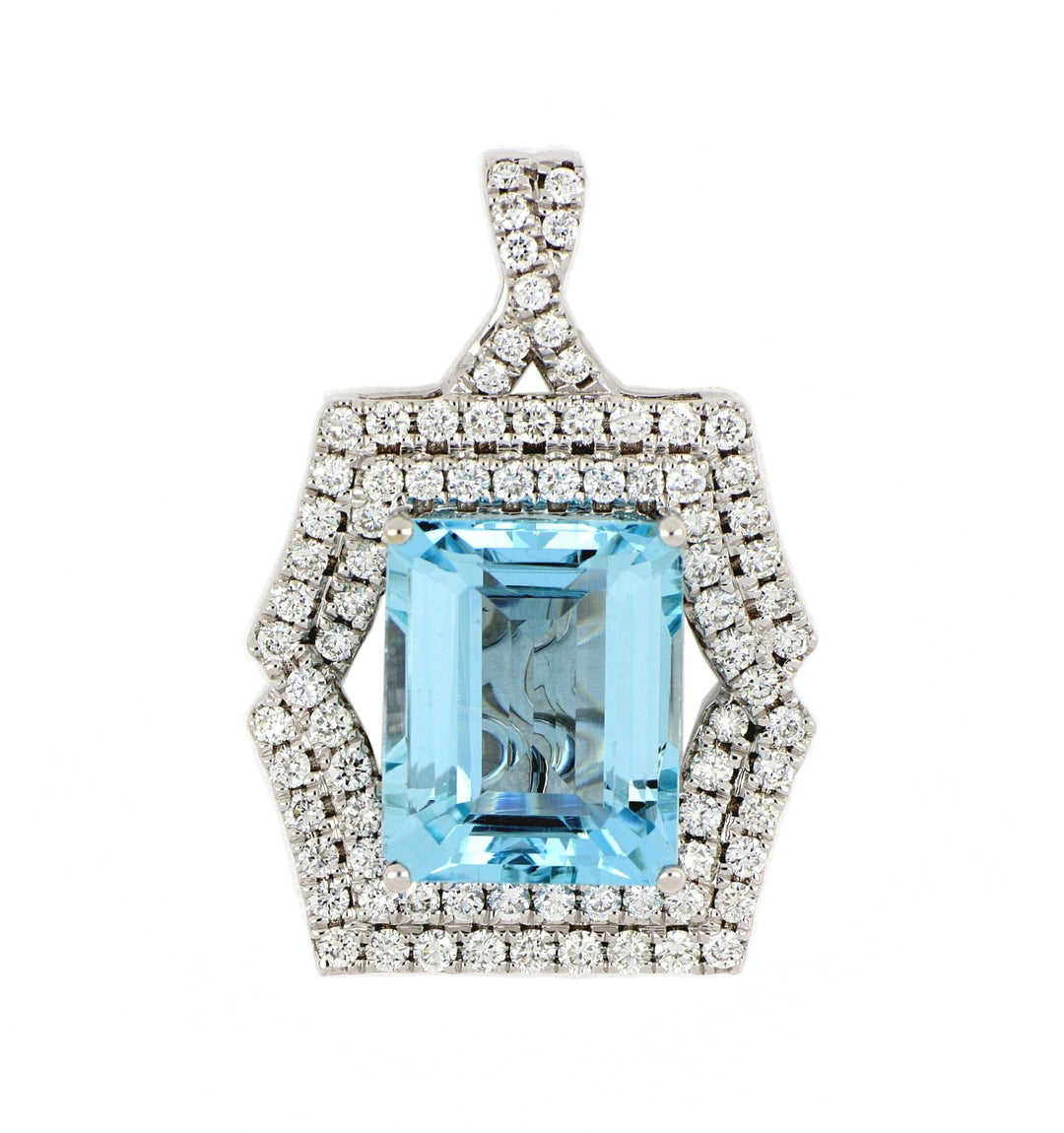 Aquamarine Ladies Pendant (Aquamarine 3.65 cts. White Diamond 0.52 cts.) Not Net