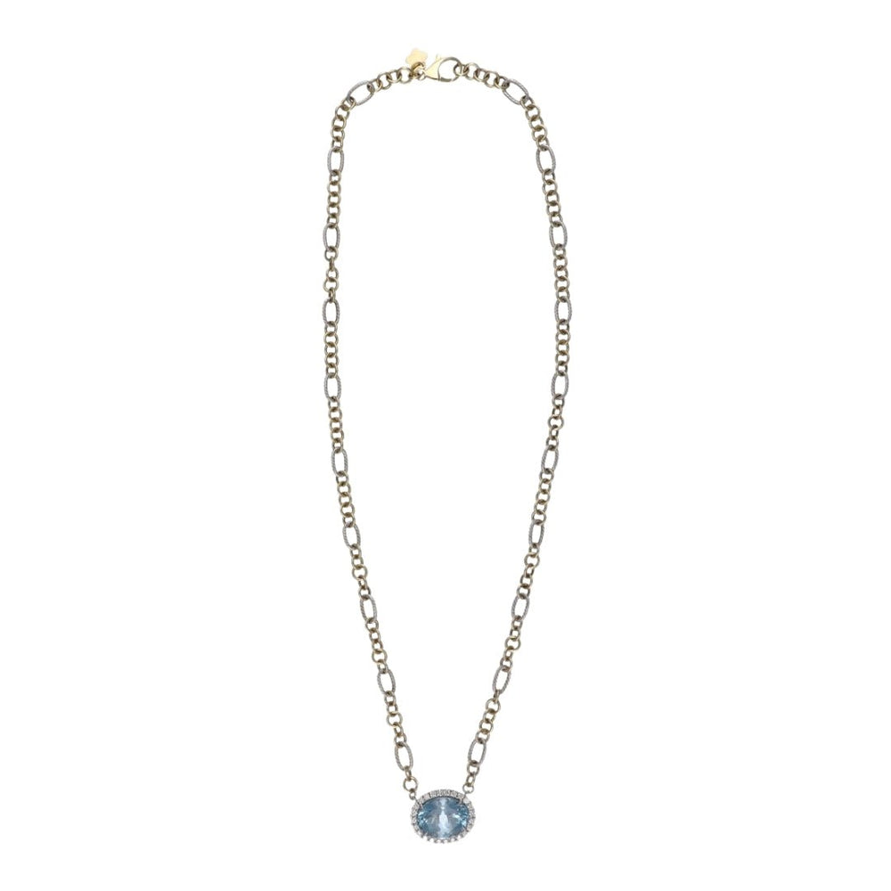 Aquamarine Necklace (Aquamarine 7.86 cts. White Diamond 0.54 cts.) Not Net