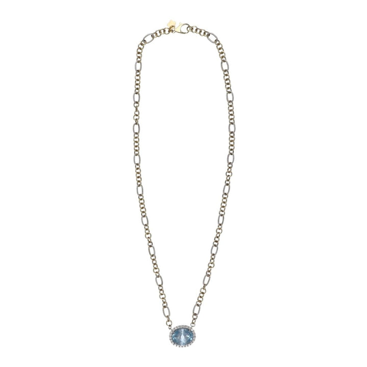 Aquamarine Necklace (Aquamarine 7.86 cts. White Diamond 0.54 cts.) Not Net