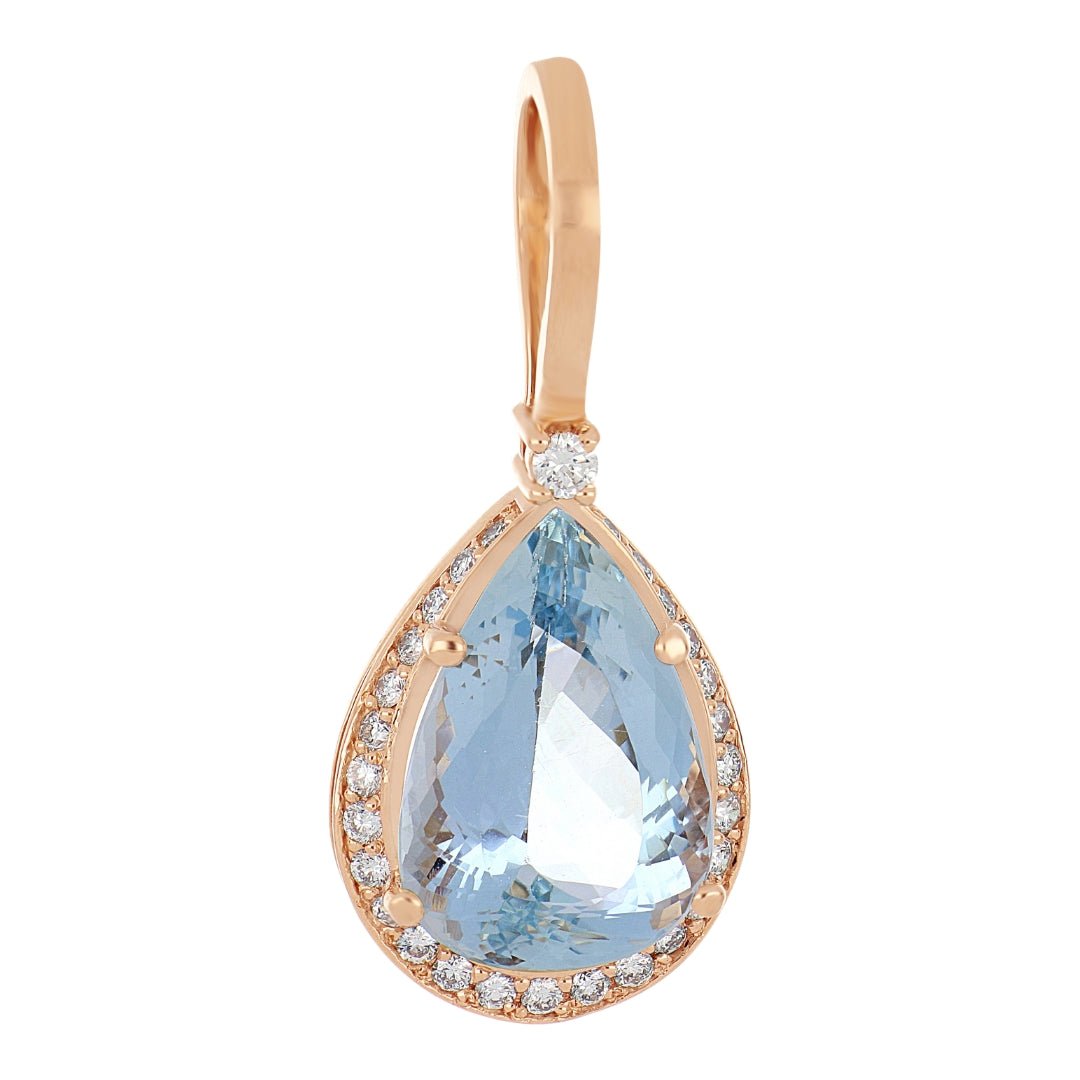 Aquamarine Pendant (Aquamarine 10.61 cts. White Diamond 0.64 cts.) Not Net
