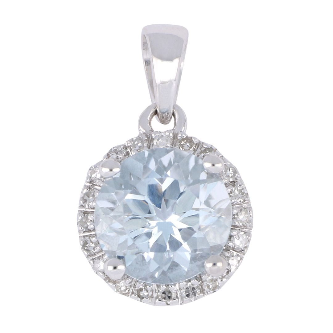 Buy Aquamarine Pendant (Aquamarine 1.18 cts. White Diamond 0.08 cts.) at Kay's Fine Jewelry
