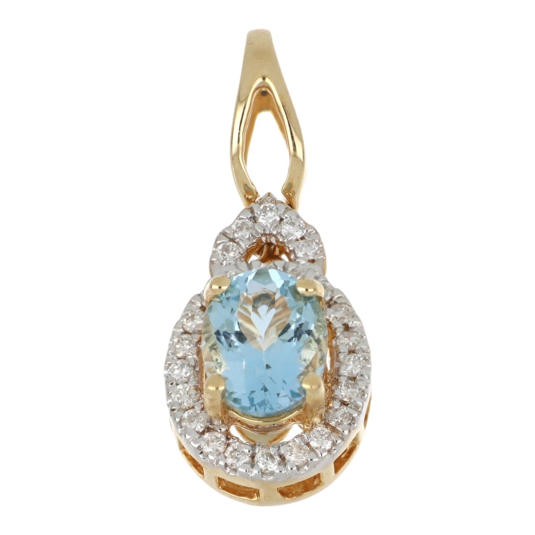 Aquamarine Pendant (Aquamarine 1.25 cts. White Diamond 0.21 cts.) Not Net