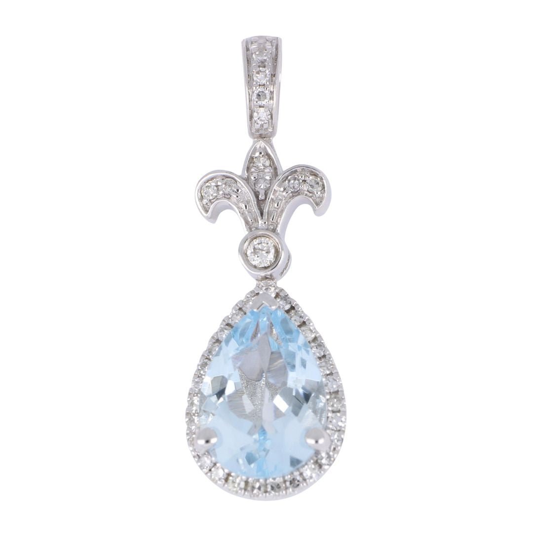 Buy Aquamarine Pendant (Aquamarine 1.6 cts. White Diamond 0.17 cts.) at Kay's Fine Jewelry