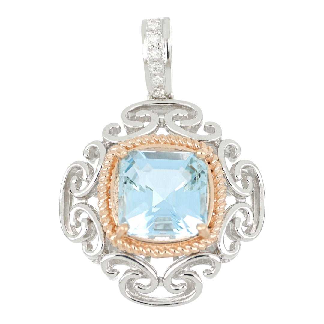 Aquamarine Pendant (Aquamarine 1.83 cts. White Diamond 0.03 cts.) Not Net