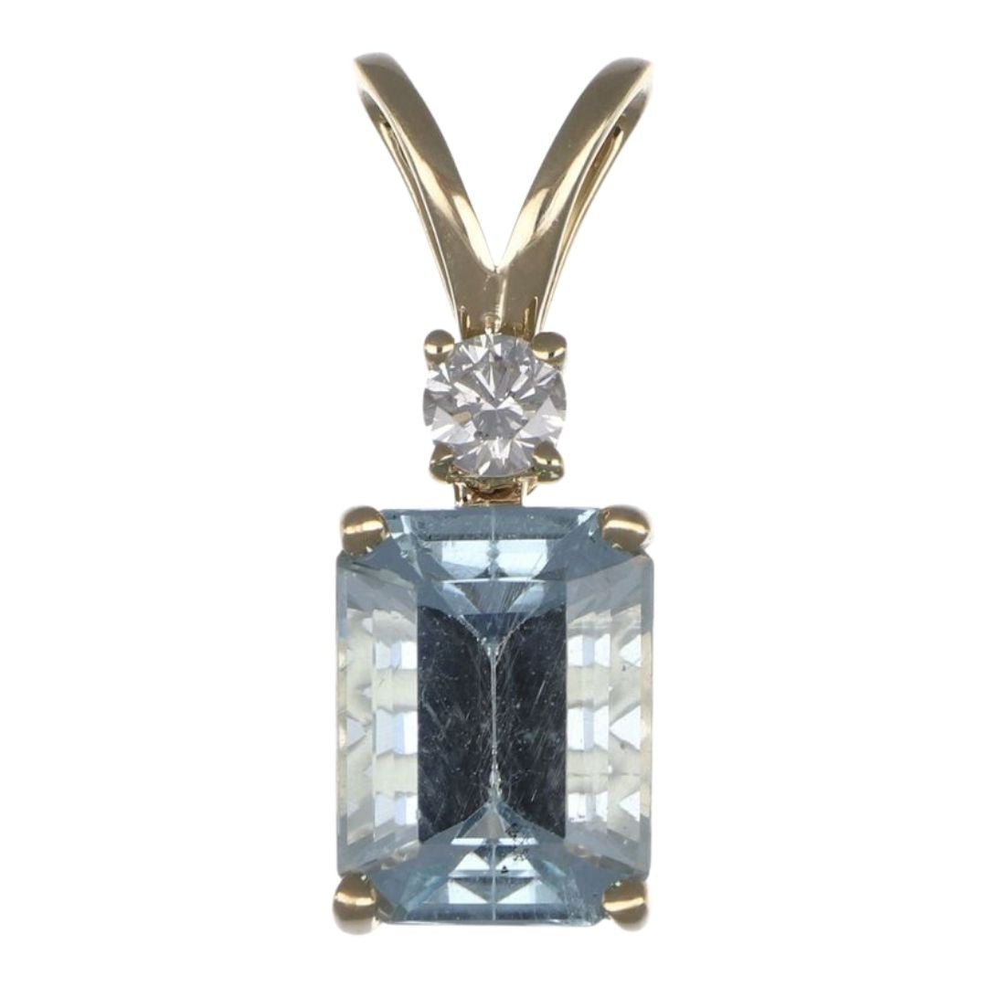 Buy Aquamarine Pendant (Aquamarine 2.17 cts. White Diamond 0.11 cts.) at Kay's Fine Jewelry