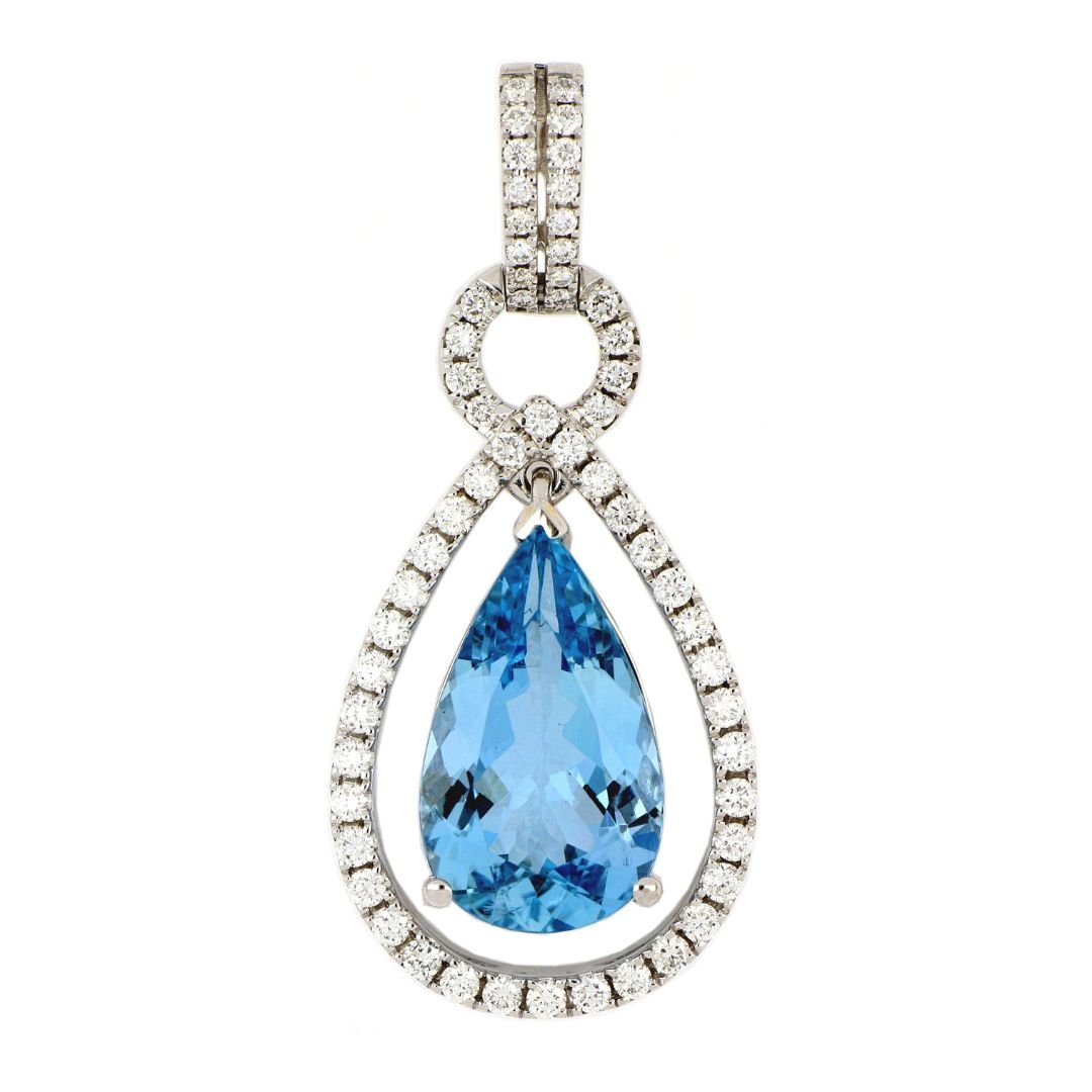 Buy Aquamarine Pendant (Aquamarine 3.05 cts. White Diamond 0.44 cts.) at Kay's Fine Jewelry
