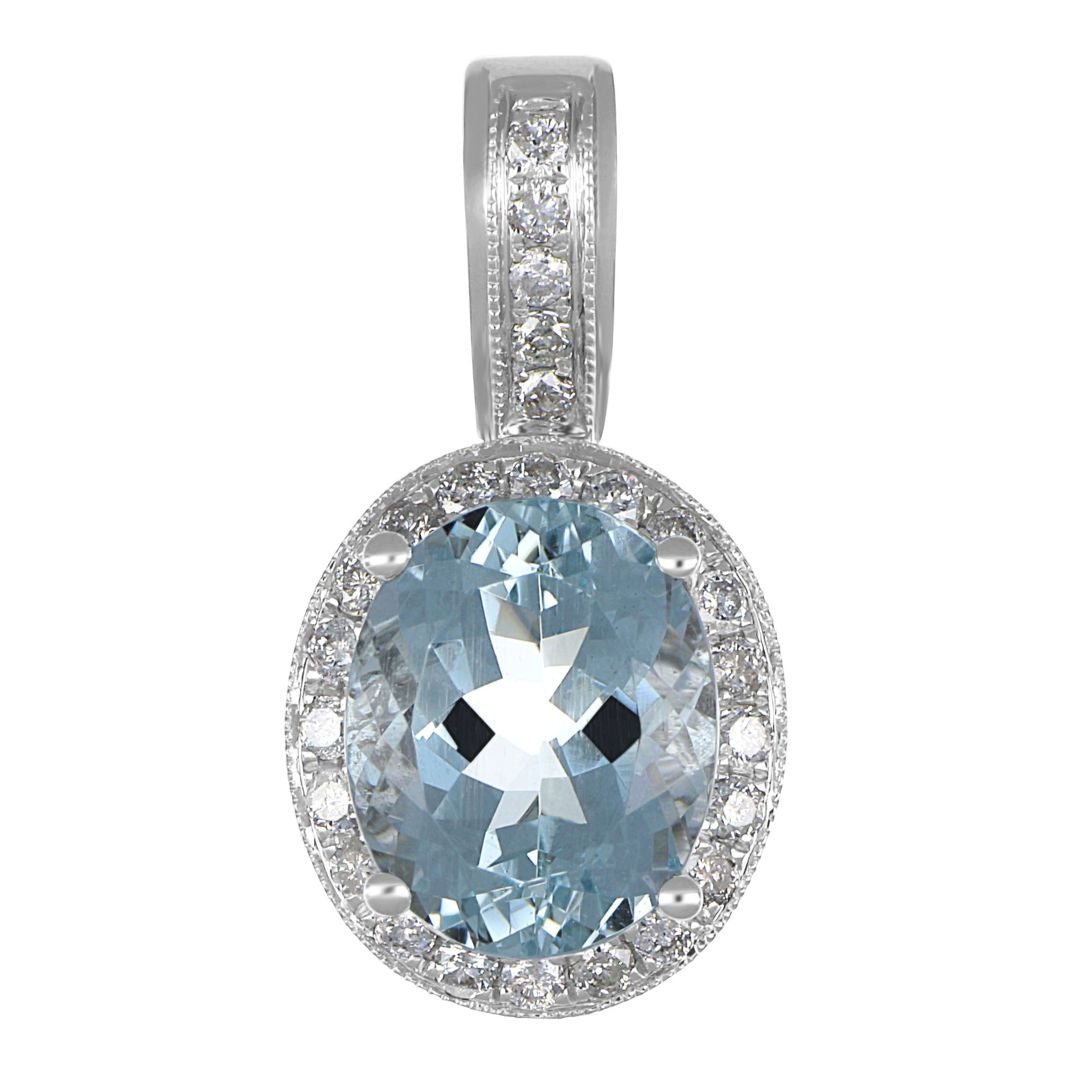 Buy Aquamarine Pendant (Aquamarine 3.58 cts. White Diamond 0.37 cts.) at Kay's Fine Jewelry