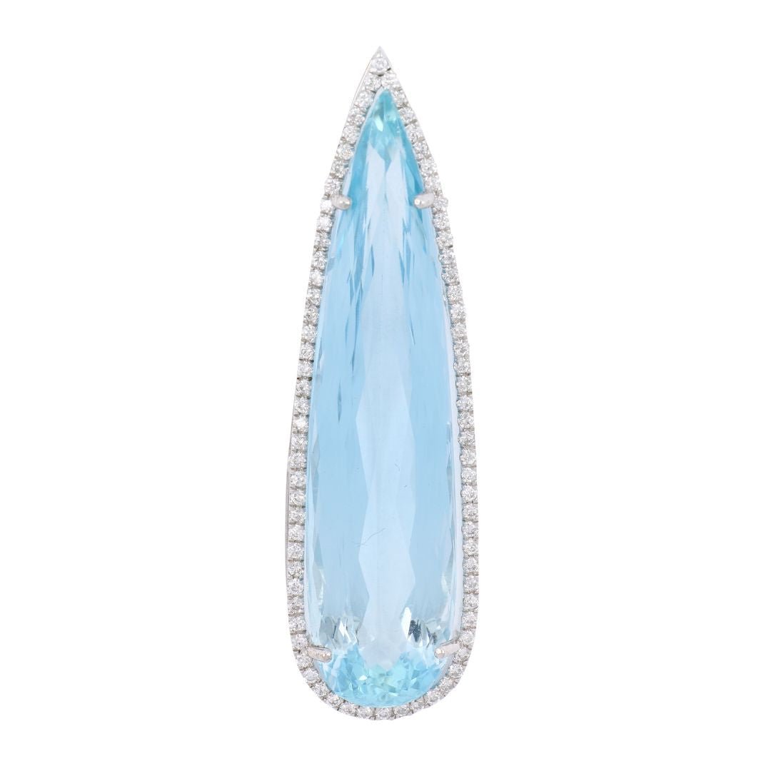 Aquamarine Pendant (Aquamarine 37.44 cts. White Diamond 0.69 cts.) Not Net