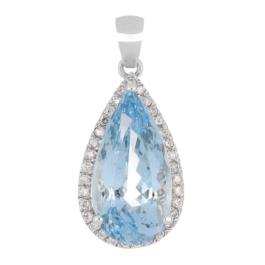 Buy Aquamarine Pendant (Aquamarine 9.91 cts. White Diamond 0.37 cts.) at Kay's Fine Jewelry