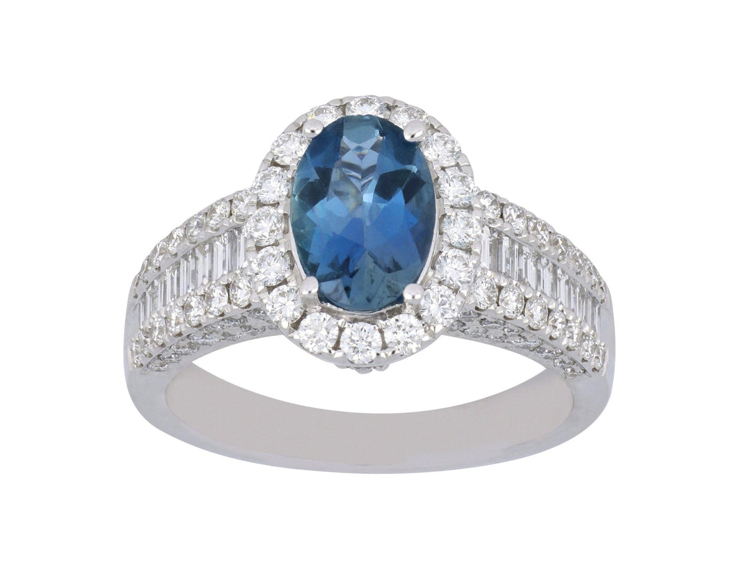 Aquamarine Ring (Aquamarine 1.06 cts. White Diamond 1.02 cts. White Diamond Included cts.) Not Net