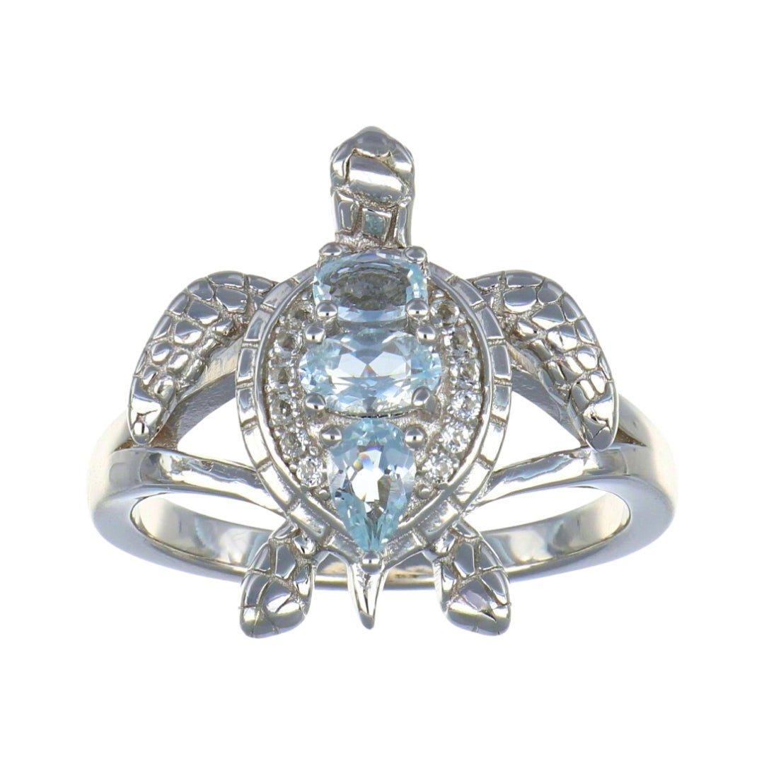 Aquamarine Ring (Aquamarine Cubic Zirconia) Not Net