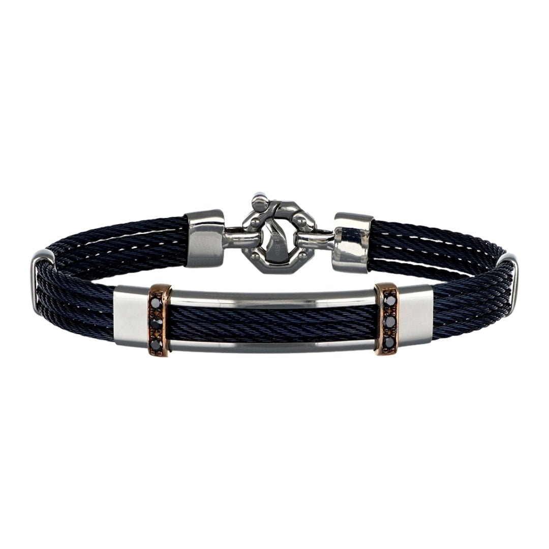 BARAKA Black Diamond Men's Bracelet (Black Diamond 0.18 cts. White Diamond 0.02 cts.) Not Net