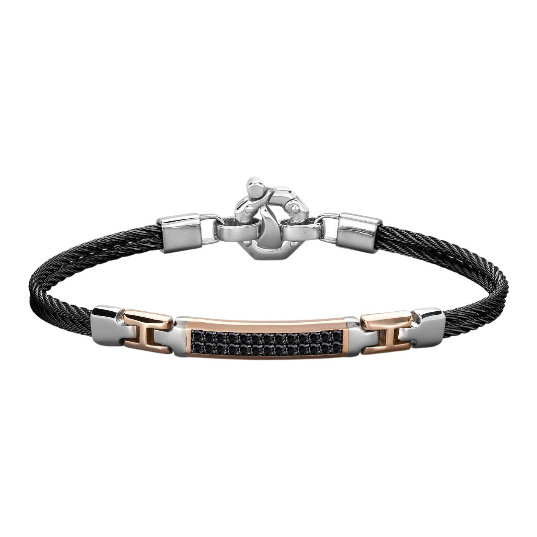 BARAKA Black Diamond Men's Bracelet (Black Diamond 0.39 cts. White Diamond 0.02 cts.) Not Net