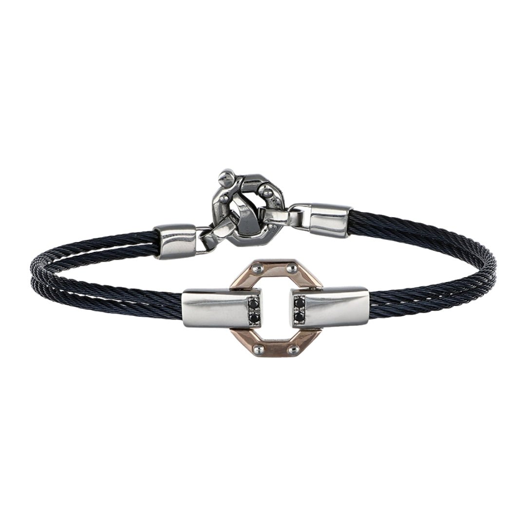 Buy BARAKA Men's Bracelet (Black Diamond 0.06 cts. White Diamond 0.02 cts.) at Kay's Fine Jewelry