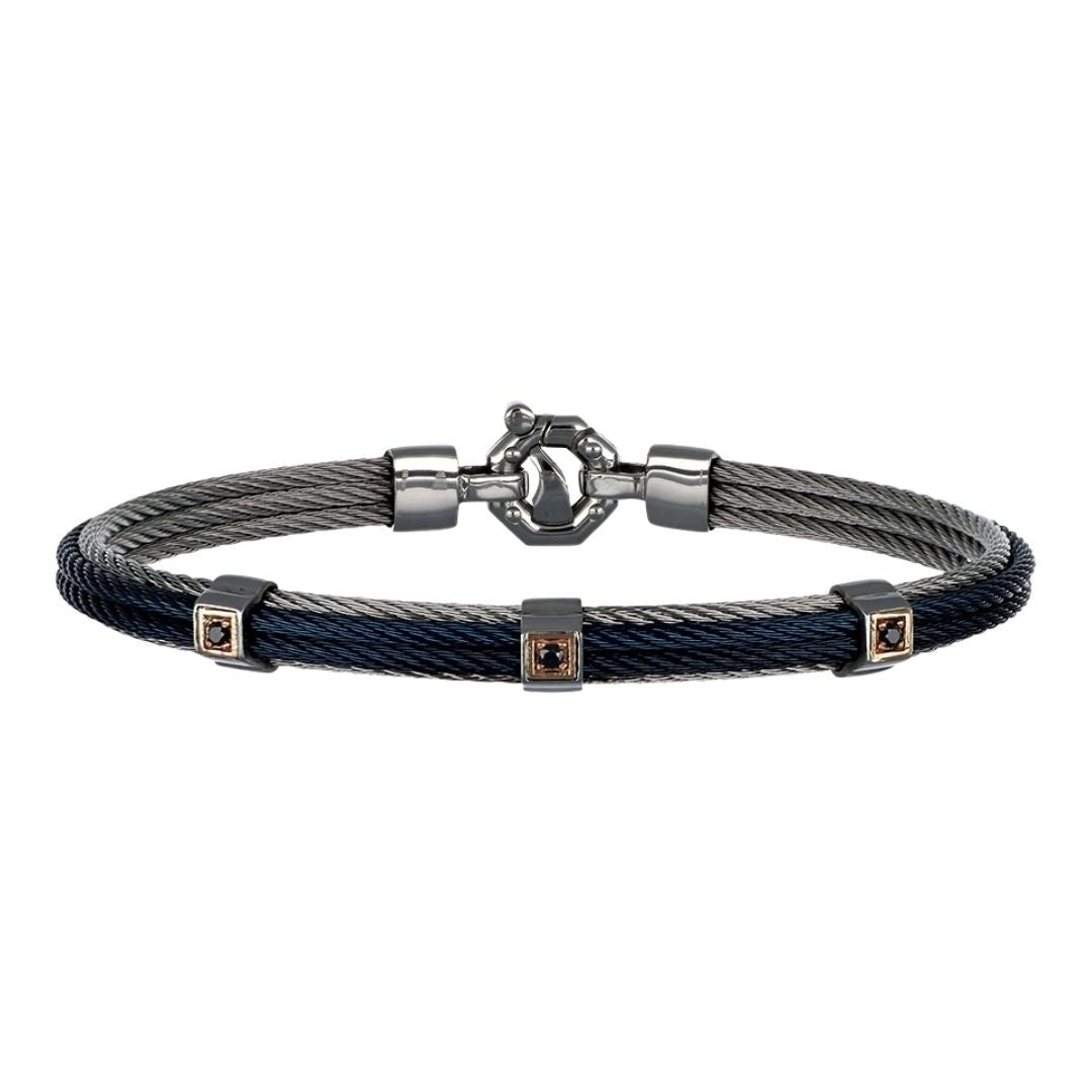 Buy BARAKA Men's Bracelet (Black Diamond 0.09 cts. White Diamond 0.02 cts.) at Kay's Fine Jewelry