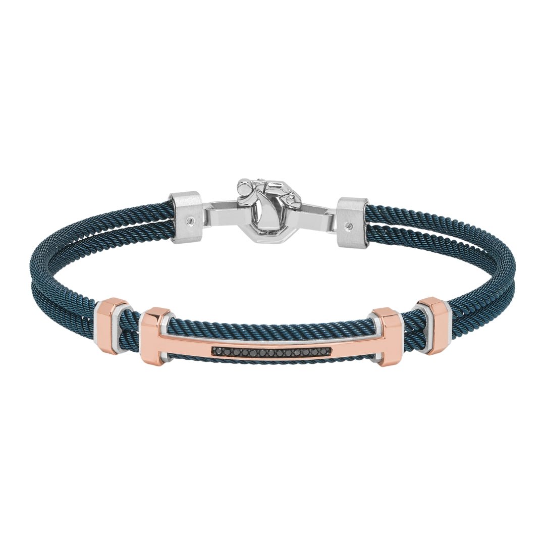 BARAKA Men's Bracelet (Black Diamond 0.1 cts. White Diamond 0.02 cts.) Not Net