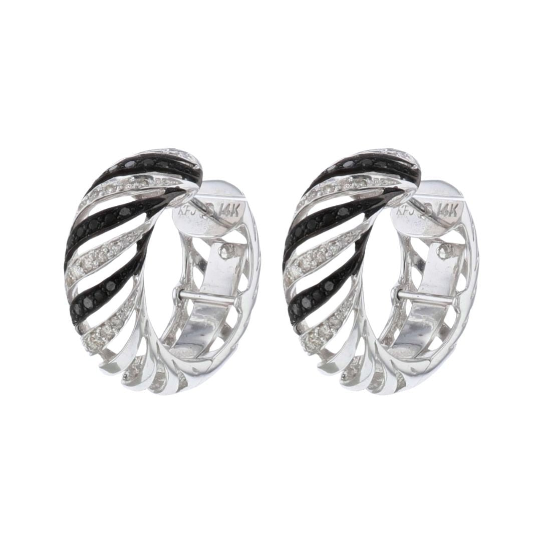 Black Diamond Earrings (Black Diamond 0.22 cts. White Diamond 0.28 cts.) Not Net