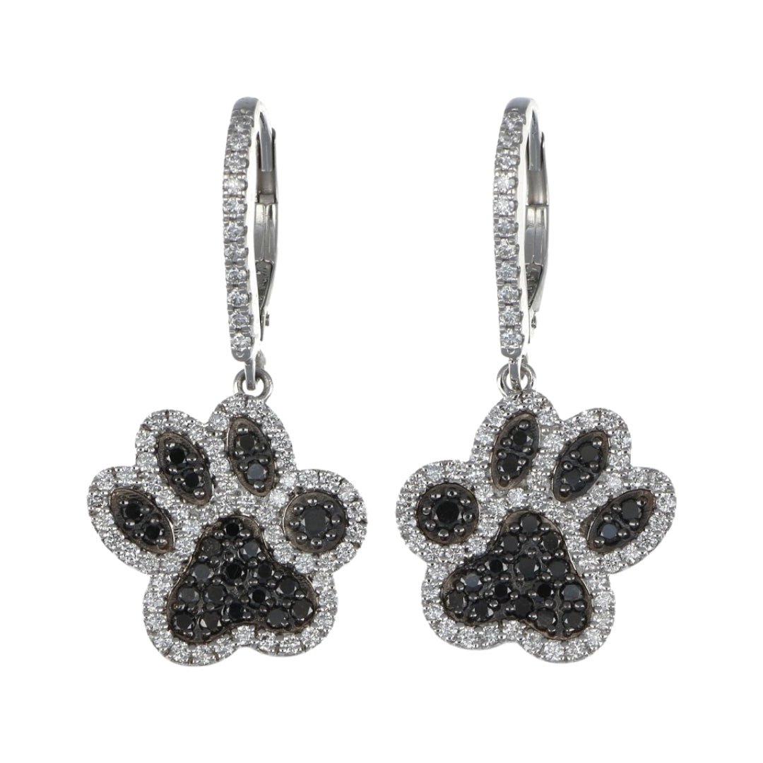 Black Diamond Earrings (Black Diamond 0.62 cts. White Diamond 0.81 cts.) Not Net
