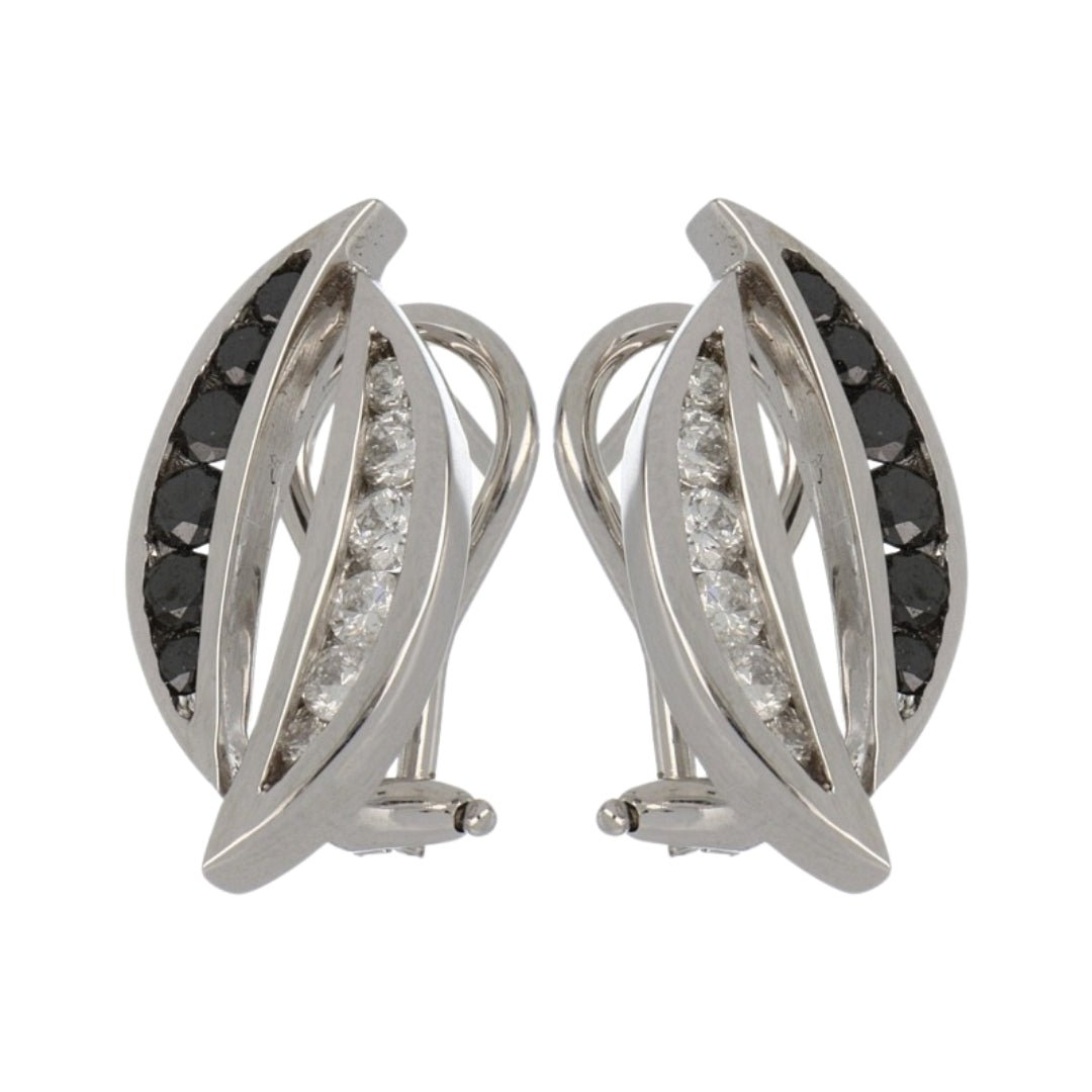 Black Diamond Earrings (Black Diamond 0.64 cts. White Diamond 0.5 cts.) Not Net