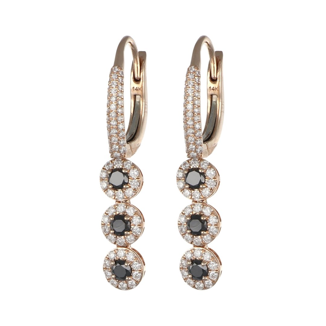 Black Diamond Earrings (Black Diamond 0.68 cts. White Diamond 0.79 cts.) Not Net