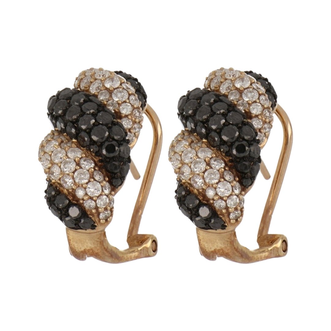 Black Diamond Earrings (Black Diamond 1.94 cts. White Diamond 1.29 cts.) Not Net