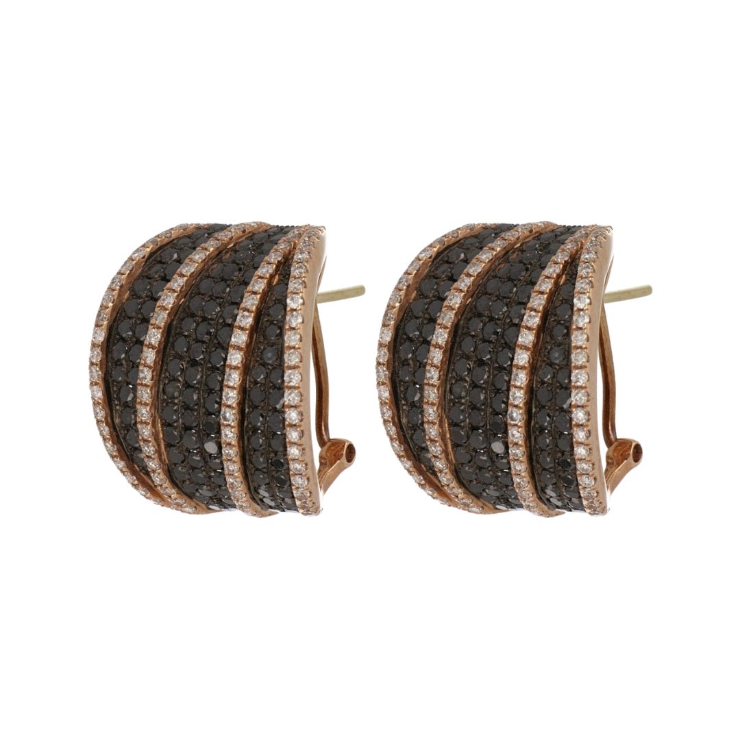 Black Diamond Earrings (Black Diamond 2.5 cts. White Diamond 1.2 cts.) Not Net