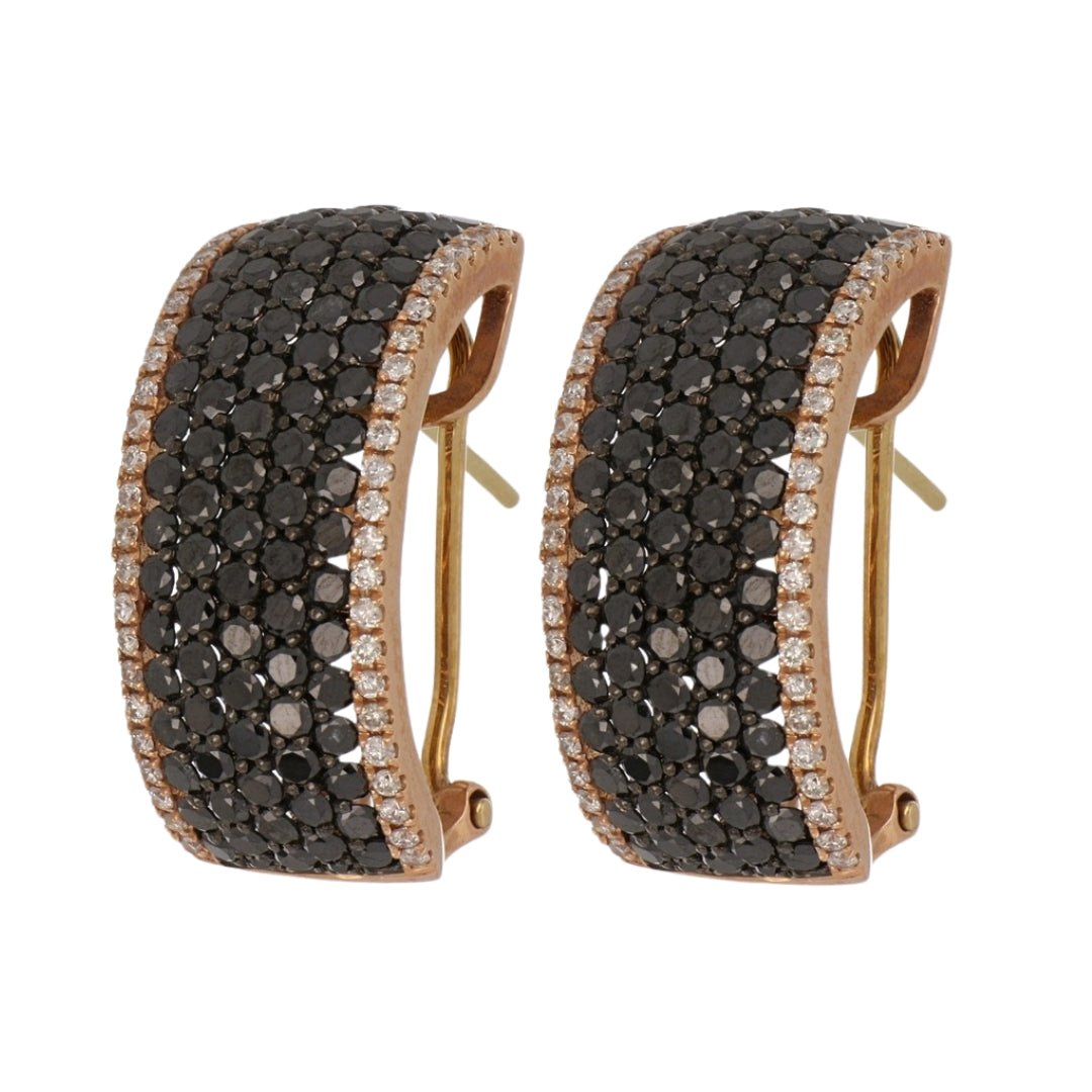 Black Diamond Earrings (Black Diamond 3.25 cts. White Diamond 0.55 cts.) Not Net