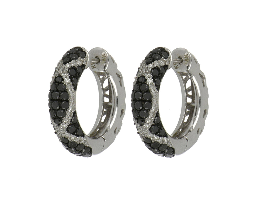 Black Diamond Ladies Earrings (Black Diamond 1.24 cts. White Diamond 0.37 cts.) Not Net