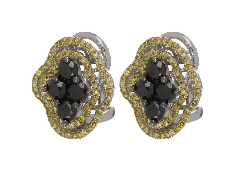 Black Diamond Ladies Earrings (Black Diamond 1.78 cts. Yellow Diamond 0.68 cts.) Not Net