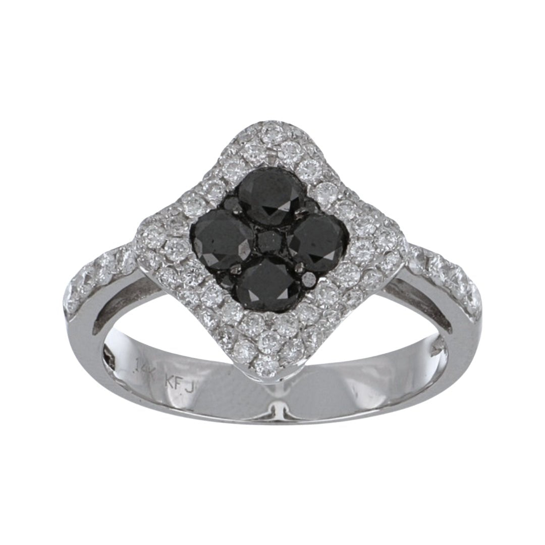 Black Diamond Ring (Black Diamond 0.61 cts. White Diamond 0.6 cts.) Not Net