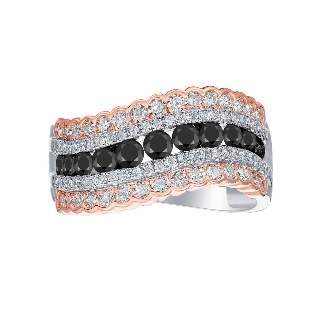 Black Diamond Ring (Black Diamond 0.72 cts. White Diamond 0.76 cts.) Not Net