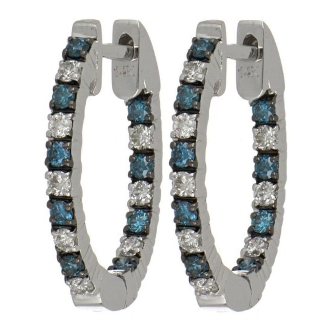 Buy Blue Diamond Earrings (Blue Diamond 0.27 cts. White Diamond 0.23 cts.) at Kay's Fine Jewelry