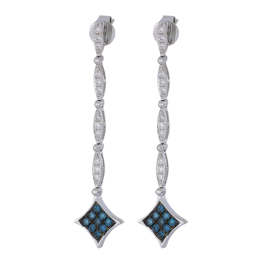 Blue Diamond Earrings (Blue Diamond 0.38 cts. White Diamond 0.27 cts.) Not Net