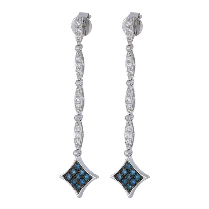 Blue Diamond Earrings (Blue Diamond 0.38 cts. White Diamond 0.27 cts.) Not Net